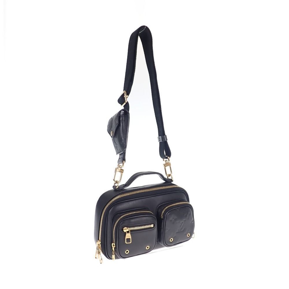 Louis Vuitton Utility Cross Bag Body Bag Calfskin Black Gold